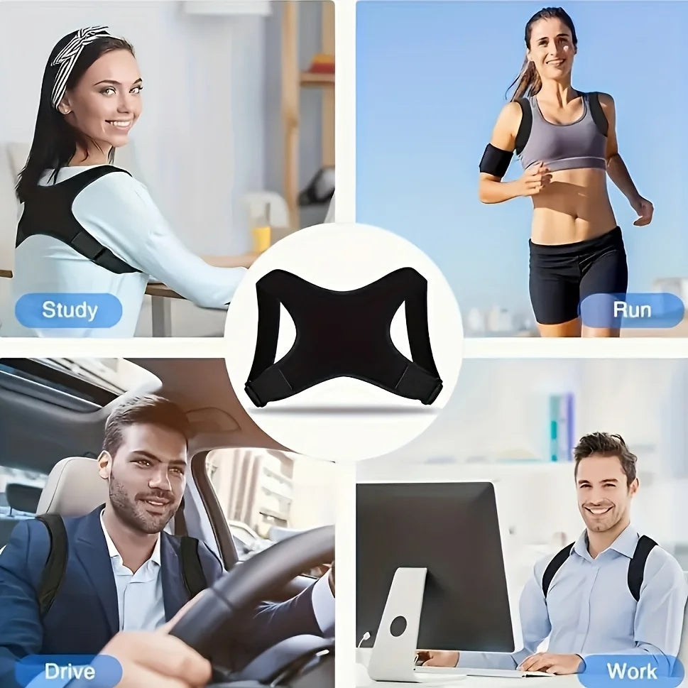 Adjustable Posture Corrector Back Support Belt- Breathable, Non-Slip, Ergonomic Support for Improved Posture, Suitable for Sitti