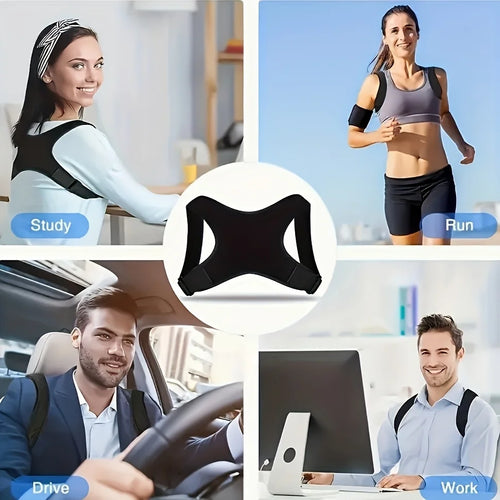 Adjustable Posture Corrector Back Support Belt- Breathable, Non-Slip, Ergonomic Support for Improved Posture, Suitable for Sitti