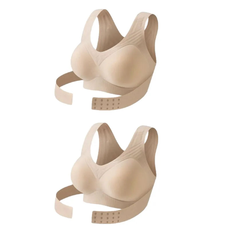 FallSweet Wireless Posture Correction Bra for Women Seamless Push Up Bralette with Cross Back Support for Daily Shaping Lingerie
