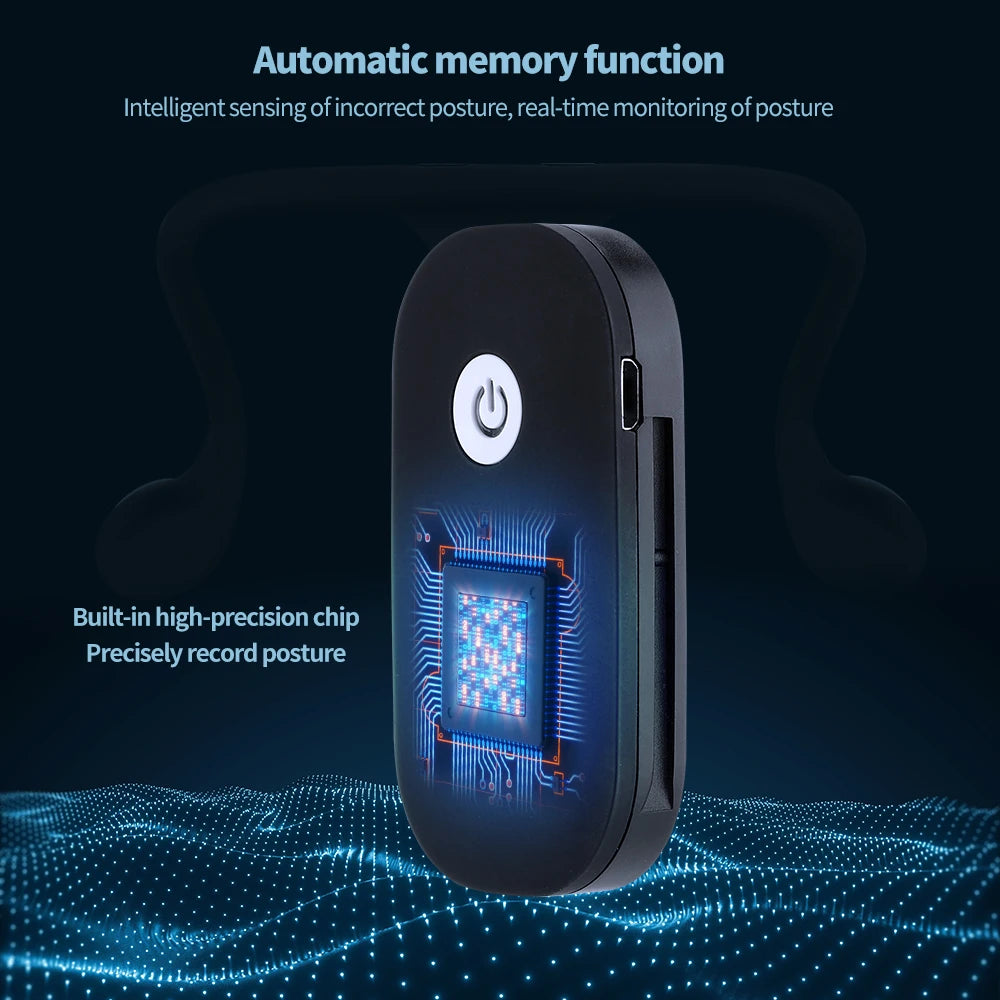 Posture Adjuster LCD Display Silicone Back Brace Invisible Vibration Reminder USB Rechargeable for Office Study Adult Kids